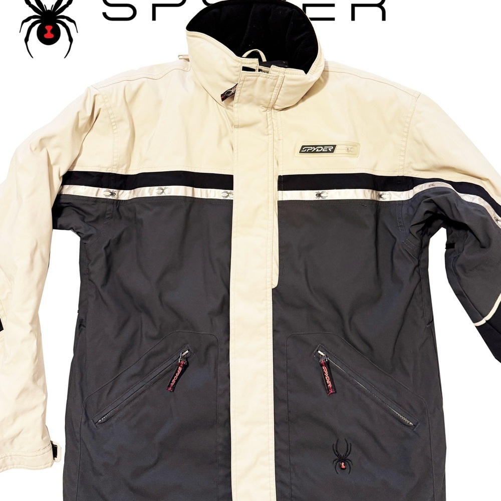Spyder Men's Black and Tan Ski Jacket